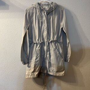 1 Sunset Lane gray hooded utility jacket size small